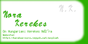 nora kerekes business card